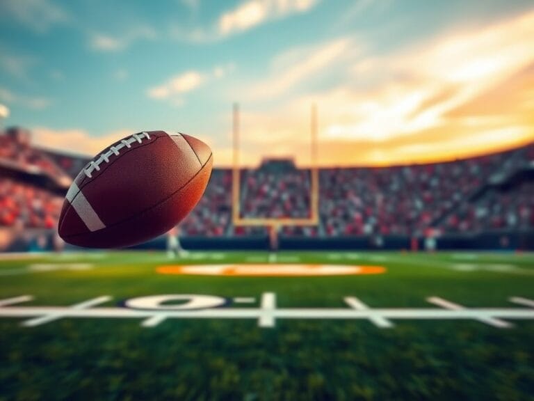 Flick International Denver Broncos quarterback Bo Nix throwing a touchdown pass while falling to the ground