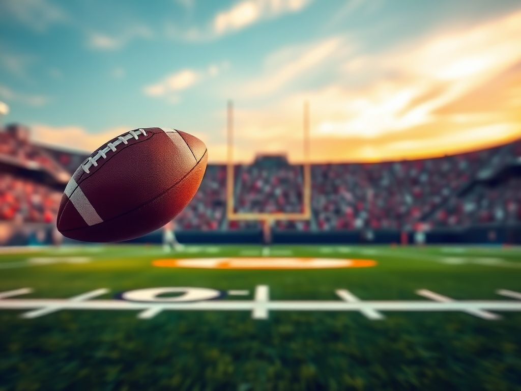Flick International Denver Broncos quarterback Bo Nix throwing a touchdown pass while falling to the ground