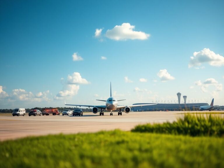 Flick International Serene view of a United Airlines aircraft at Reagan National Airport under clear blue skies