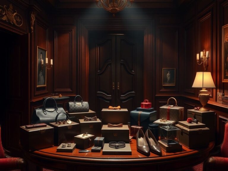 Flick International Dimly lit luxury gift room filled with designer items and a heavy door symbolizing access denied.