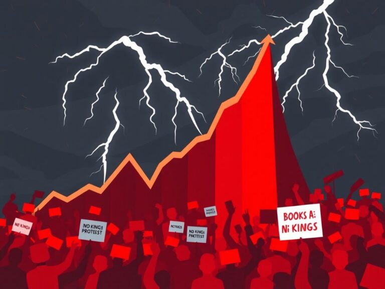 Flick International Abstract representation of a declining stock market graph symbolizing Trump's unpopularity