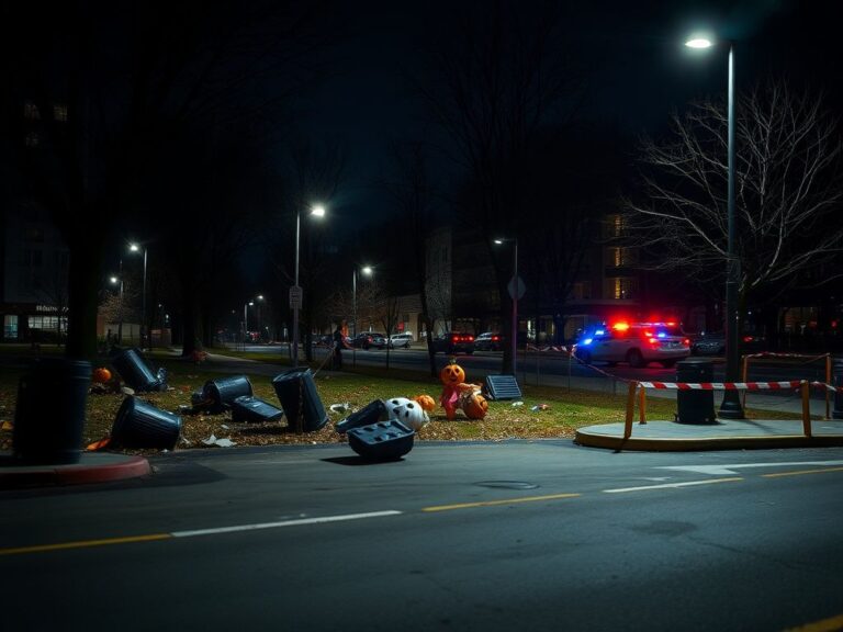 Flick International Chaotic scene in DC's Navy Yard during Halloween night