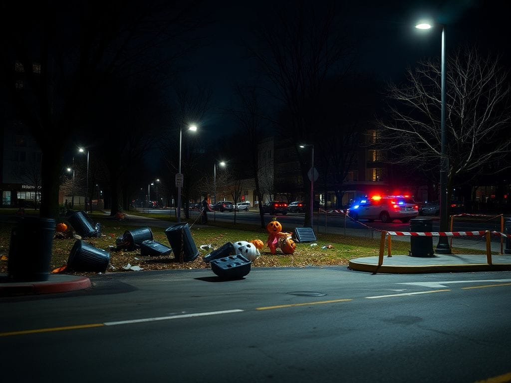 Flick International Chaotic scene in DC's Navy Yard during Halloween night