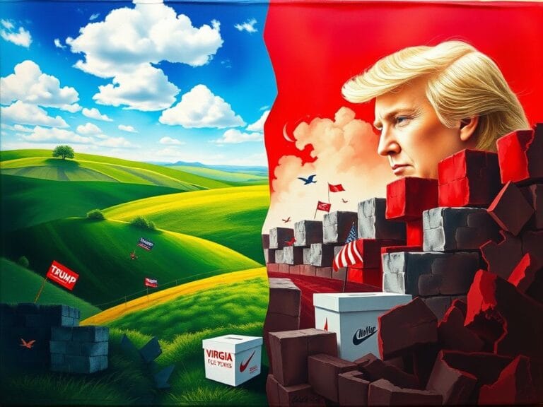 Flick International Abstract representation of Virginia's political landscape illustrating Abigail Spanberger's victory