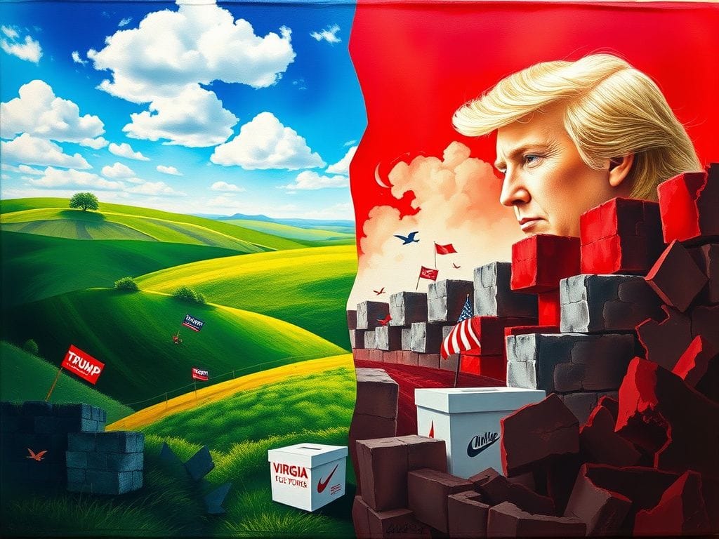 Flick International Abstract representation of Virginia's political landscape illustrating Abigail Spanberger's victory