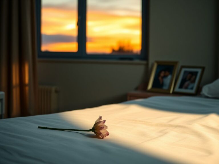 Flick International A serene hospital room with a neatly made bed and a wilted flower on the bedside table