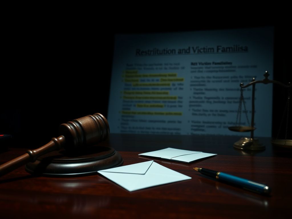Flick International A somber courtroom scene with a judge's gavel on a polished mahogany desk, symbolizing justice