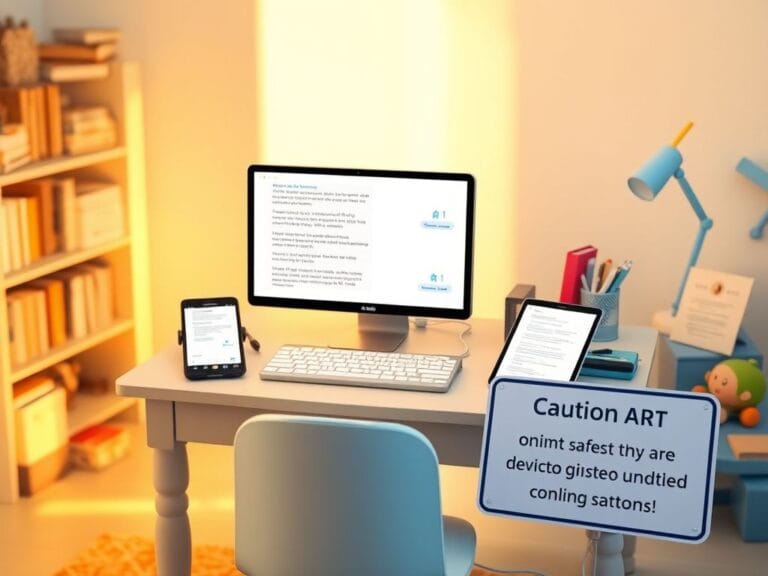 Flick International A child's desk filled with tech gadgets, showcasing AI chatbot interactions