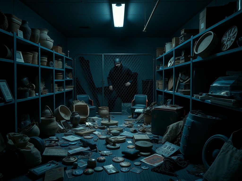 Flick International Storage room filled with historical artifacts after museum heist