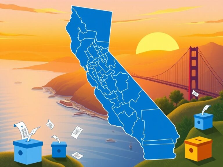 Flick International Illustration of a California map with congressional districts highlighted
