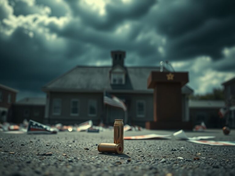 Flick International A single bullet casing on the ground at a political rally site in Butler, Pennsylvania
