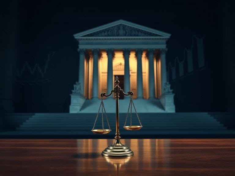 Flick International Dramatic view of the U.S. Supreme Court building with scales of justice symbolizing legal deliberations