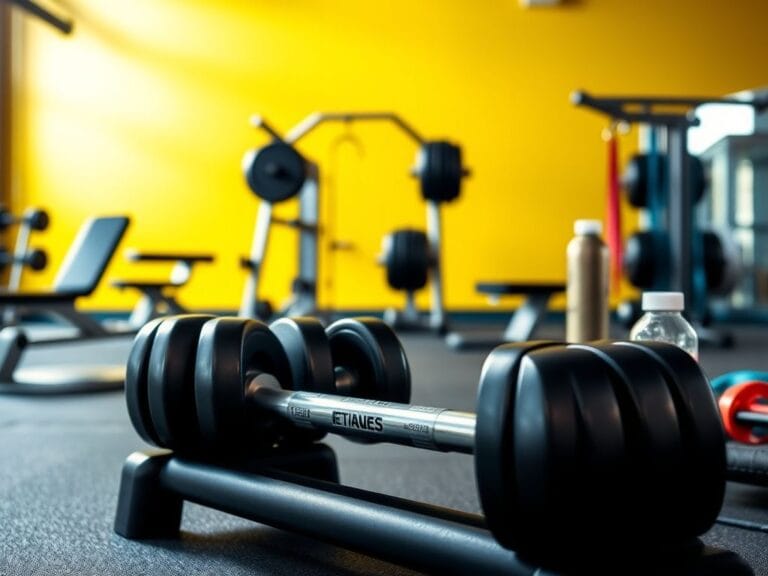 Flick International A modern gym scene showcasing various resistance training equipment for diabetes prevention.