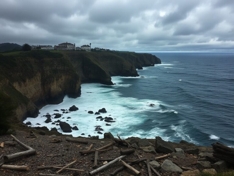 Flick International Dramatic coastal scene of rugged cliffs at Palos Verdes Estates with crashing waves