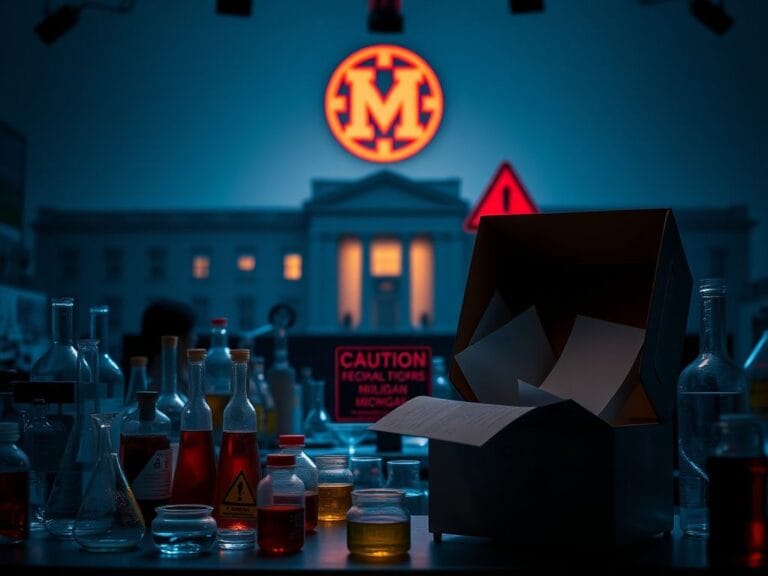 Flick International Close-up view of a laboratory table with scientific equipment indicative of bioweapons research