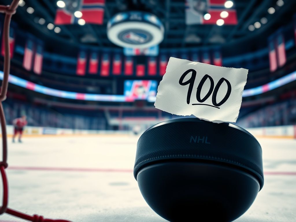 Flick International Close-up of a hockey puck in the net with the blurred rink in the background