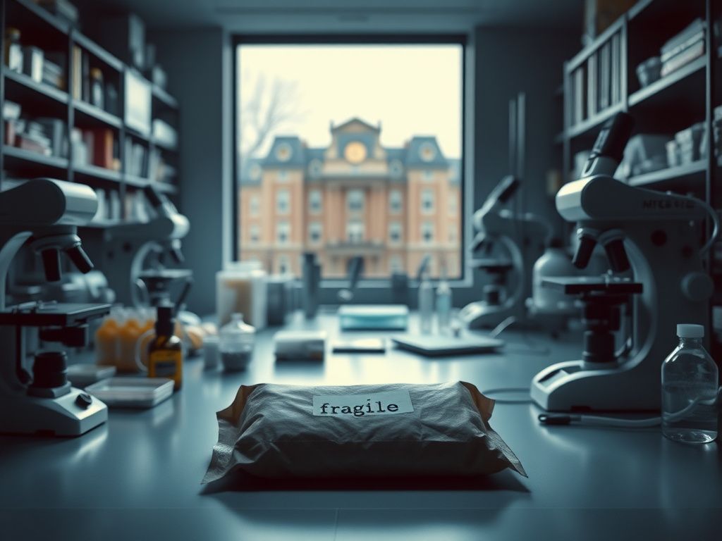 Flick International High-tech university laboratory scene with microscopes and petri dishes