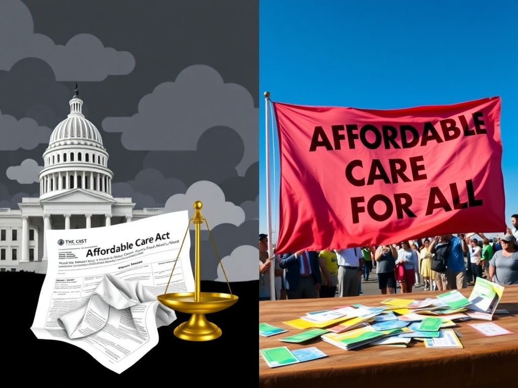 Flick International A split-screen image showing the contrast between healthcare struggles and political campaigning