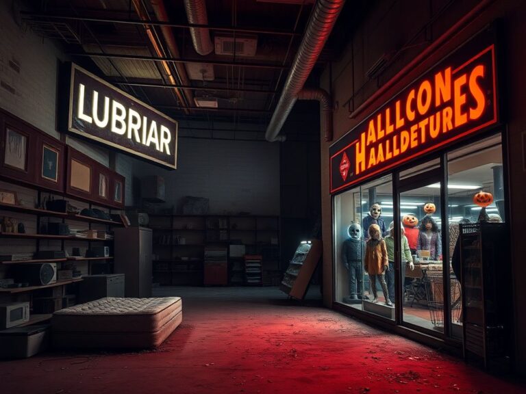 Flick International A deserted, dilapidated retail store reminiscent of a former department store, showcasing signs of abandonment and nostalgia.