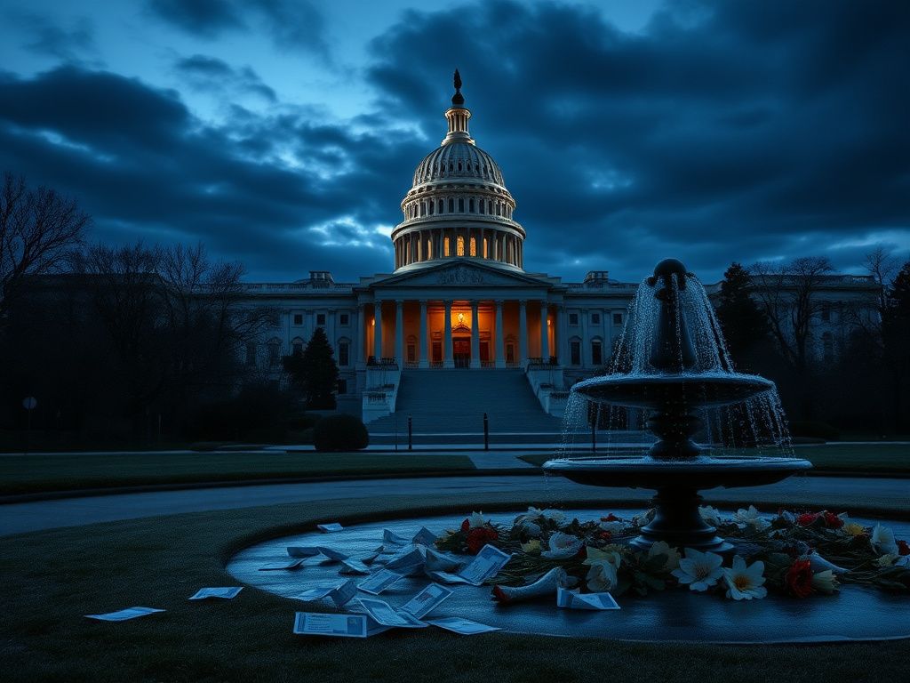 Flick International Empty Capitol building under a moody twilight sky symbolizing government shutdown