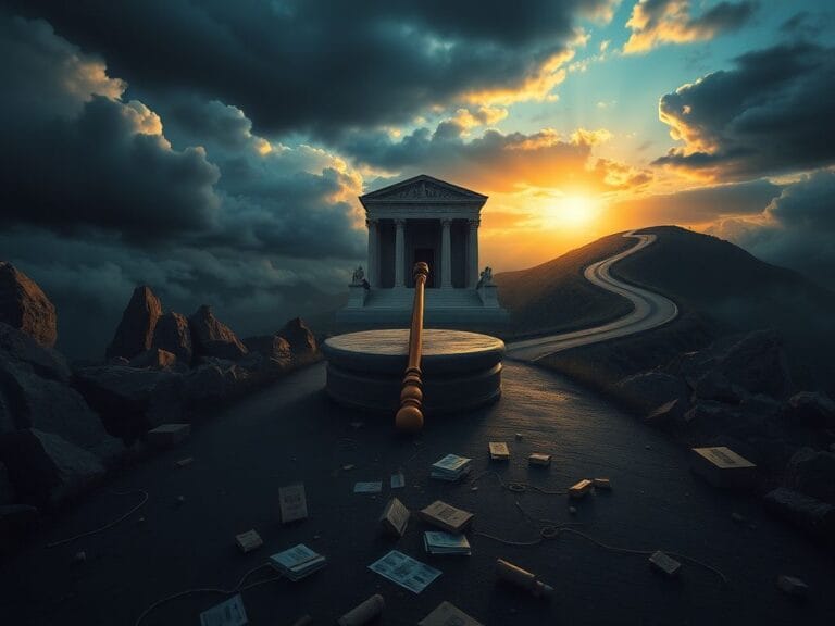 Flick International Conceptual political landscape depicting the divide between opposing ideologies after recent elections.