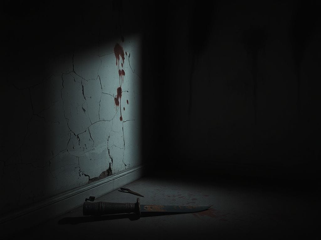 Flick International dimly lit corner of a dilapidated house representing a house of horrors