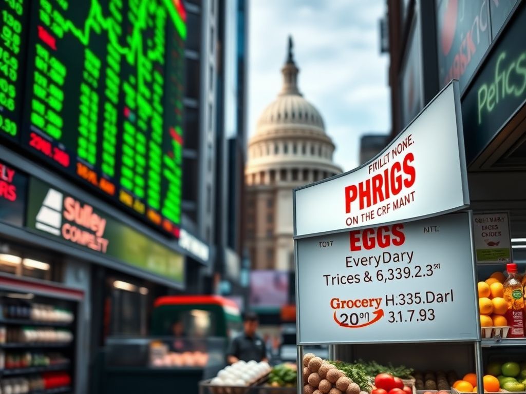 Flick International Urban landscape featuring a stock market environment with a vibrant electronic stock ticker