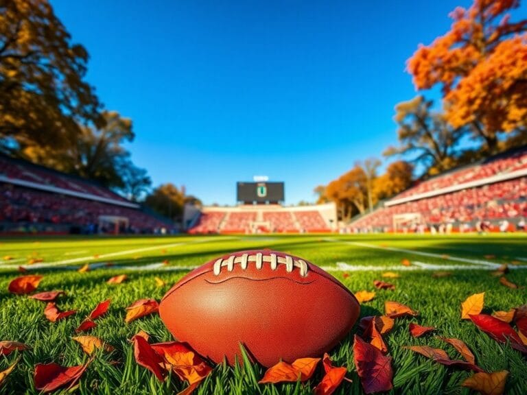 Flick International A vibrant football field representing the rivalry between Alabama and Ohio State