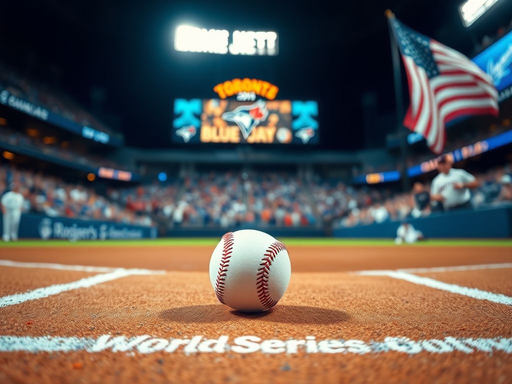 Flick International Shohei Ohtani standing at home plate during Game 7 of the World Series as Blue Jays fans react