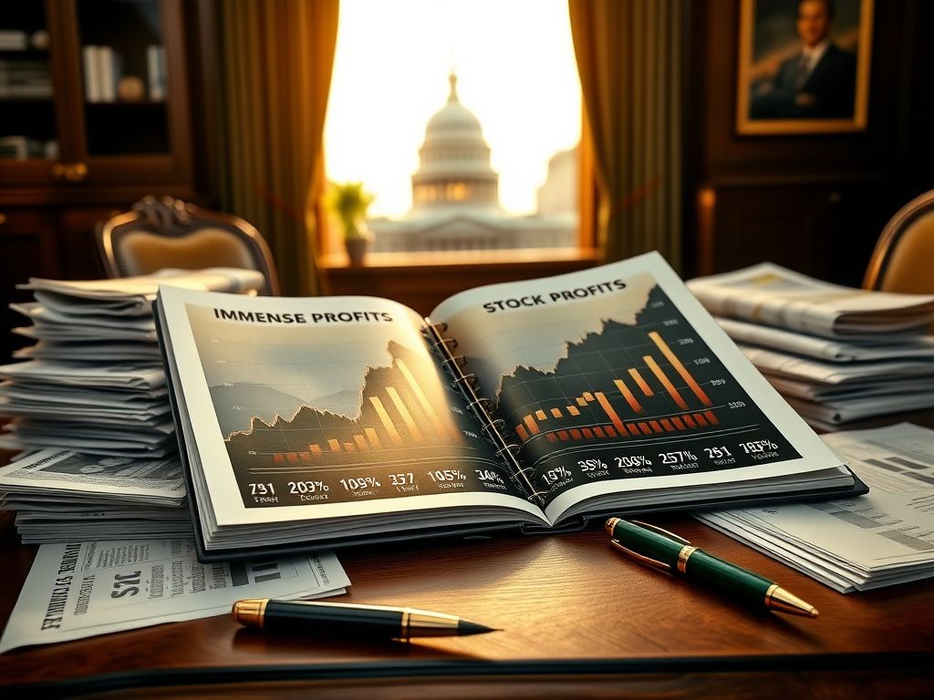 Flick International Open financial portfolio on a wooden desk with stock charts and reports.