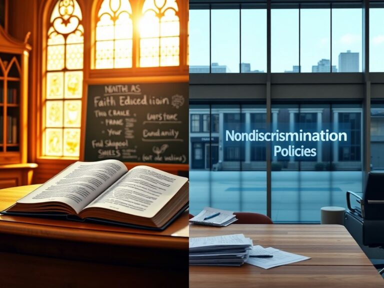 Flick International Serene Bible study environment juxtaposed with modern school office