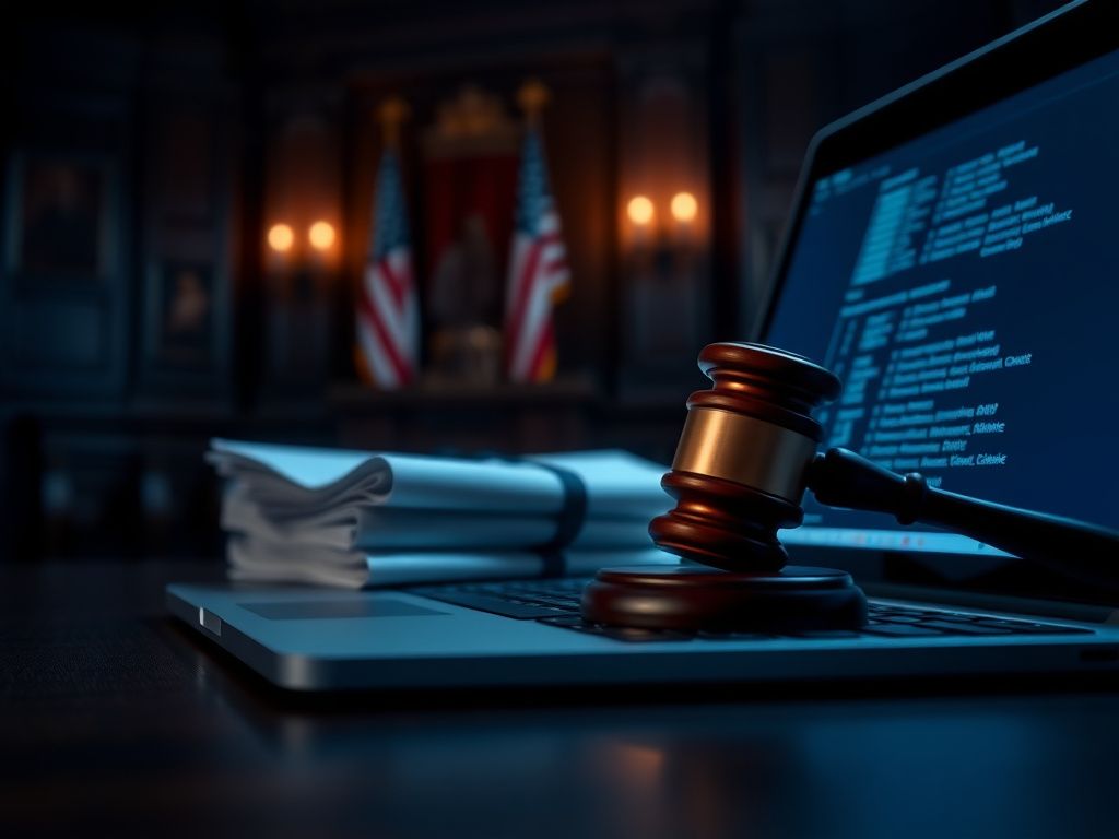 Flick International A gavel on a stack of legal documents in a dimly lit courtroom