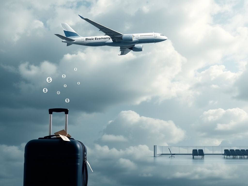 Flick International Airplane flying through a cloudy sky symbolizing the travel industry