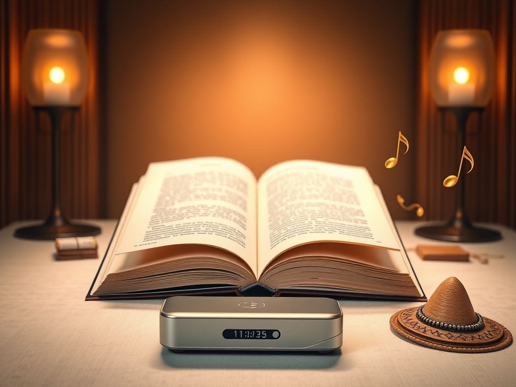 Flick International Serene studio setting with Melania Trump's memoir and AI audio device