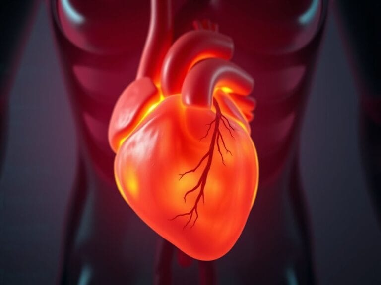 Flick International Close-up view of an anatomical heart surrounded by representations of visceral fat.