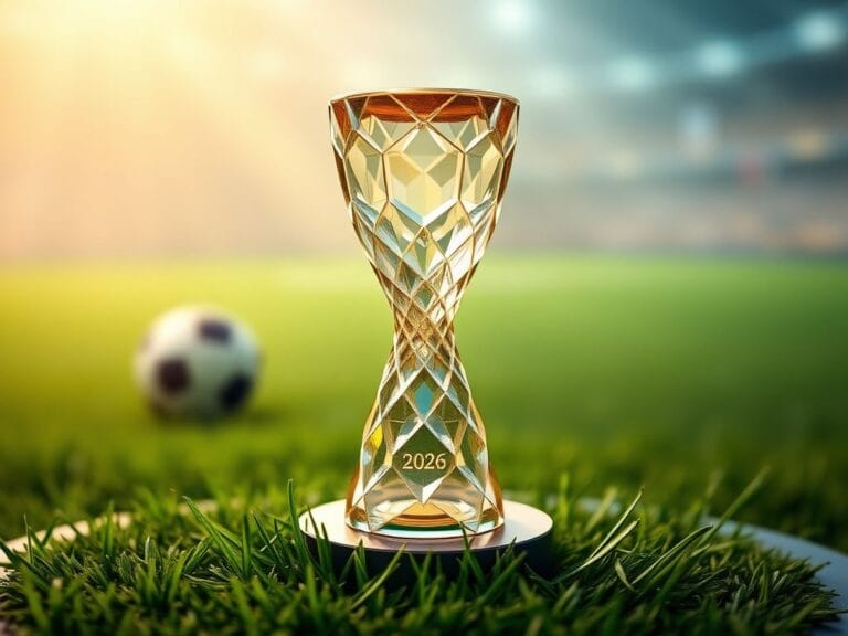 Flick International Close-up of a handcrafted World Cup trophy with intricate design elements