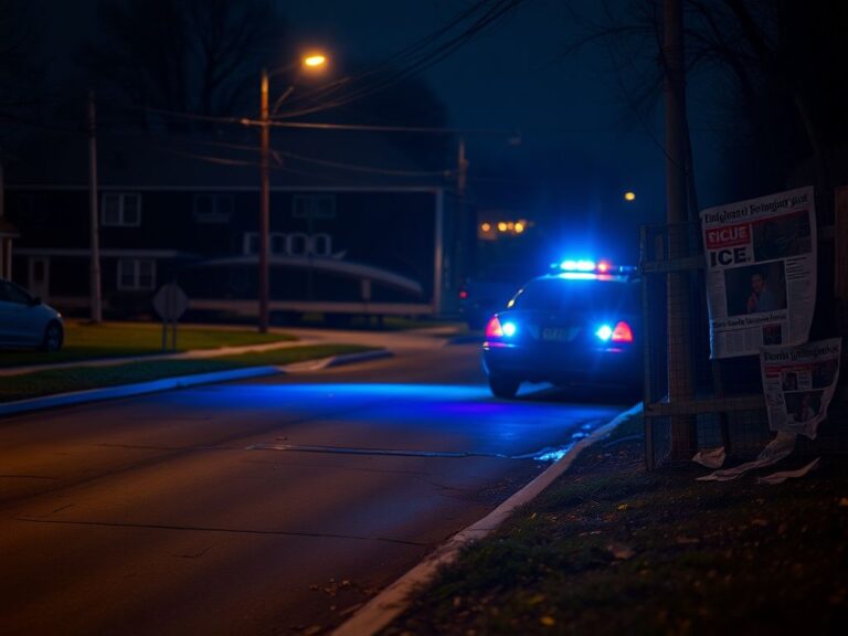 Flick International Dramatic street scene reflecting tensions surrounding ICE after officer-involved shooting