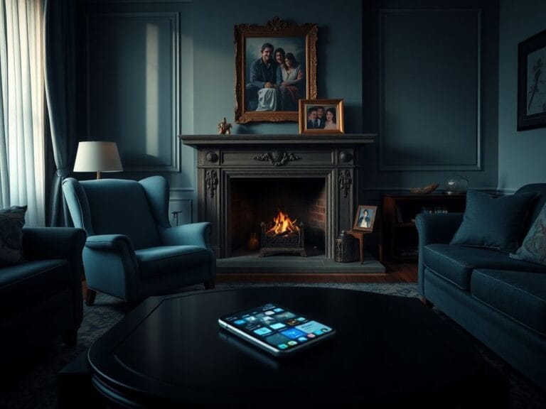 Flick International A stylized modern living room representing family tension and conflict.