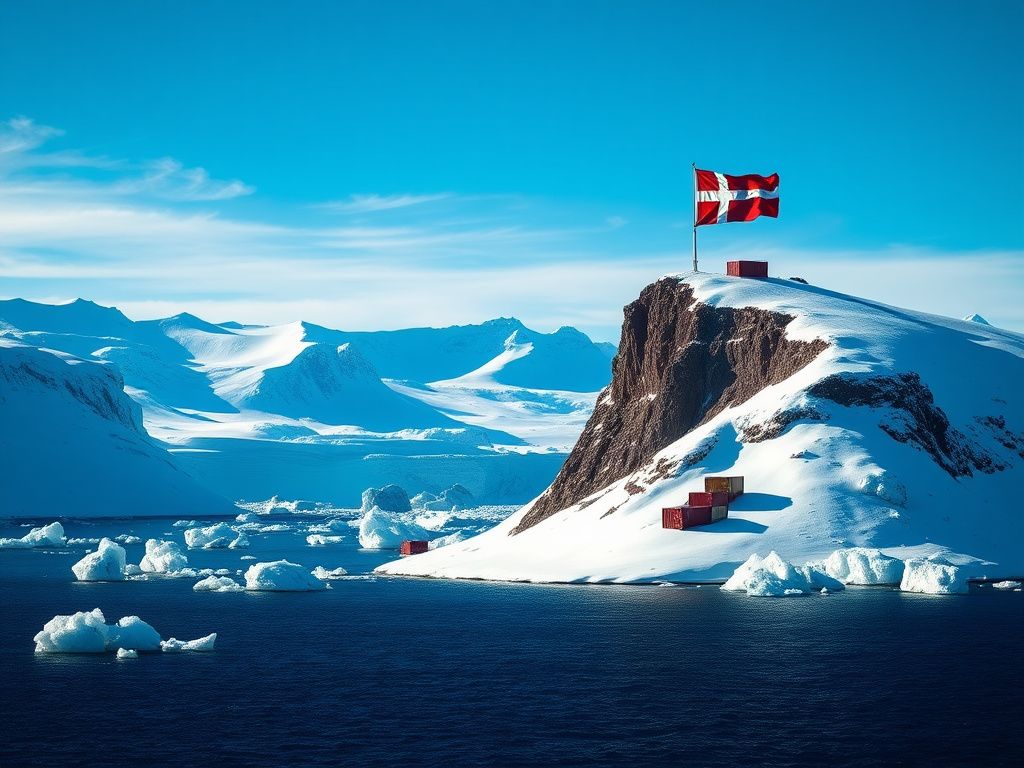 Flick International Dramatic Arctic landscape showcasing Greenland's glaciers and icebergs under a crystal-clear sky