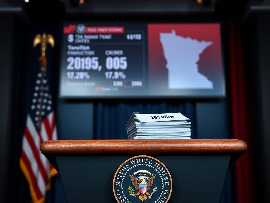 Flick International Presidential podium with the iconic seal during a White House press briefing
