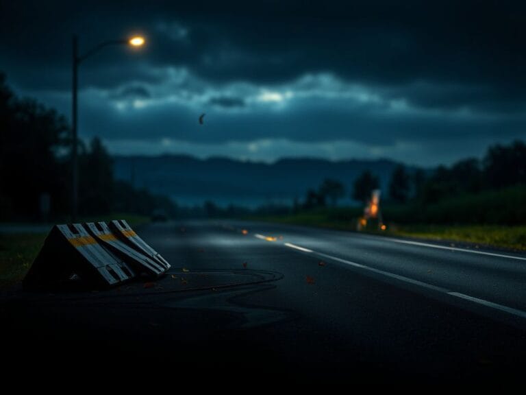 Flick International Quiet, dark road scene in Rowan County, North Carolina after a tragic DUI accident