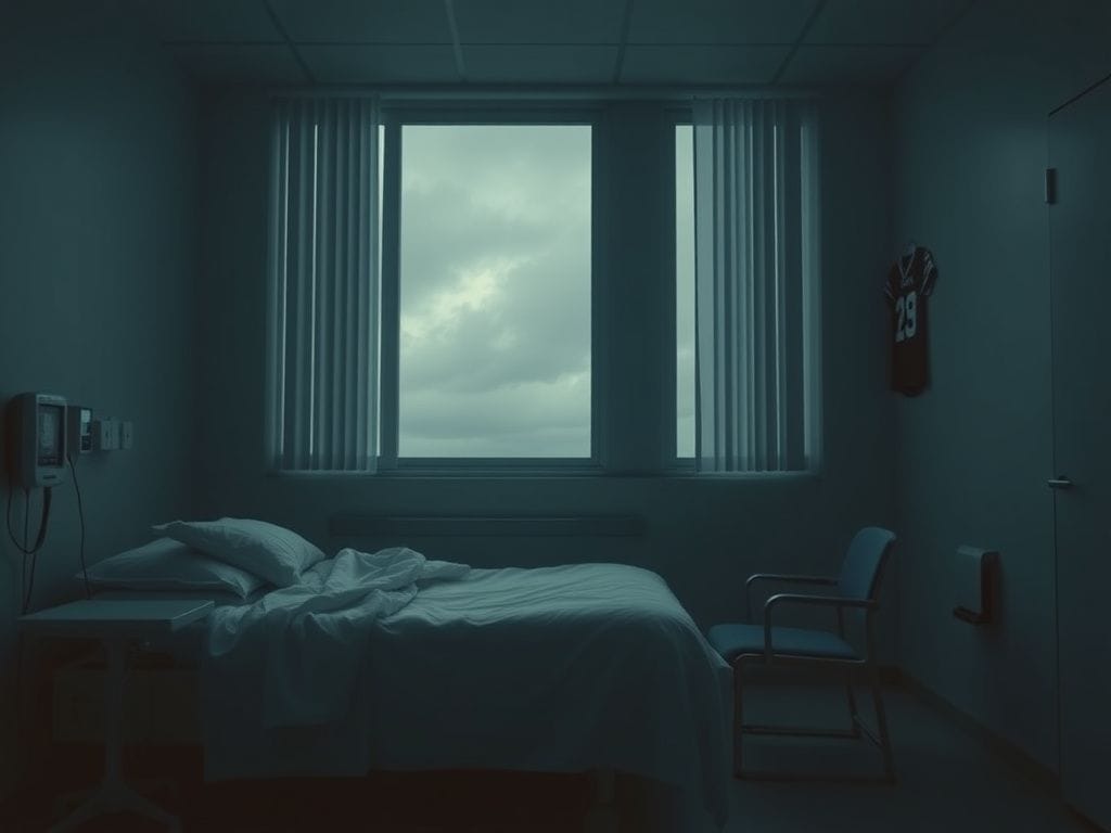 Flick International Hospital room with a bed and a framed photo symbolizing support during recovery