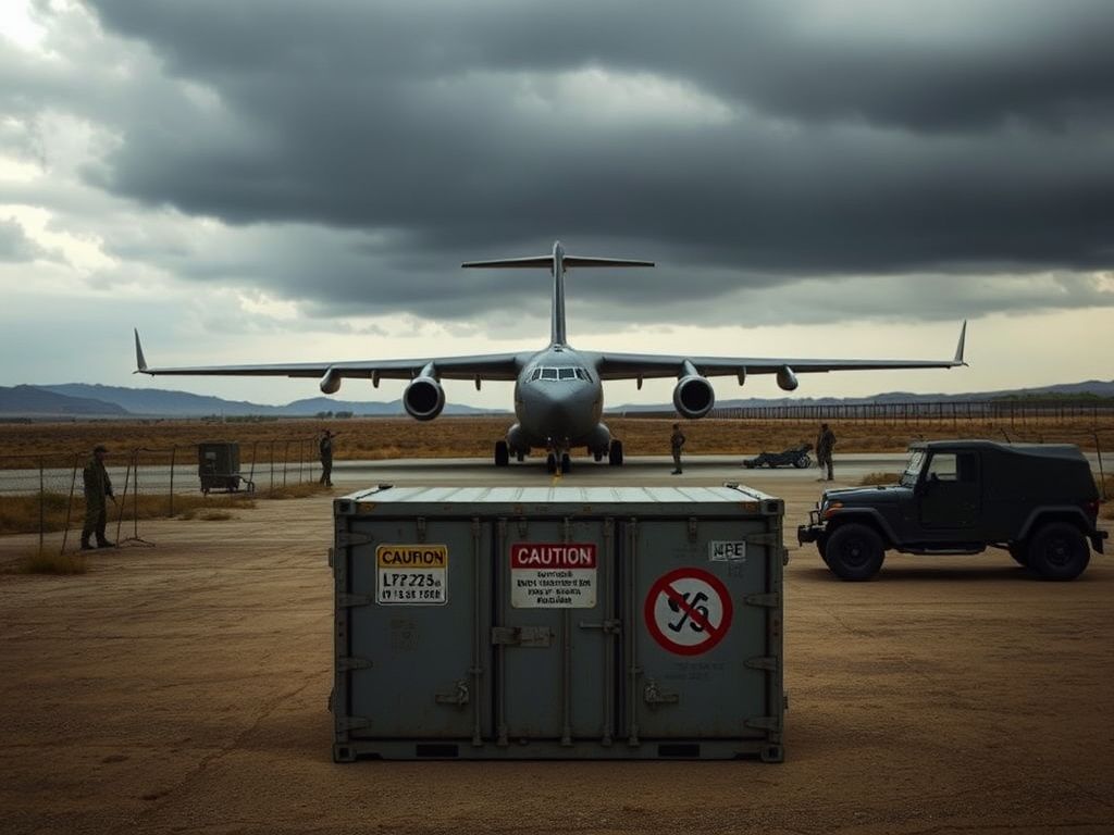 Flick International Military cargo plane transporting cartel members under heavy guard