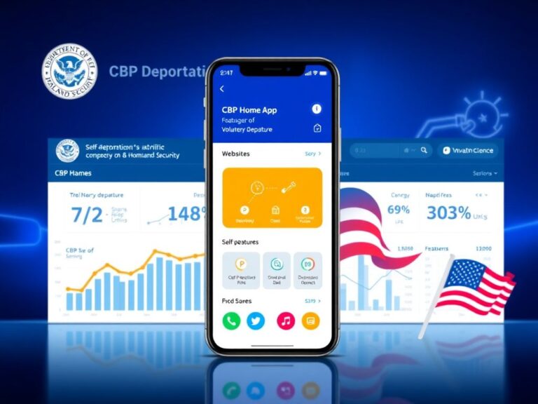 Flick International User-friendly display of the CBP Home App interface for self-deportation