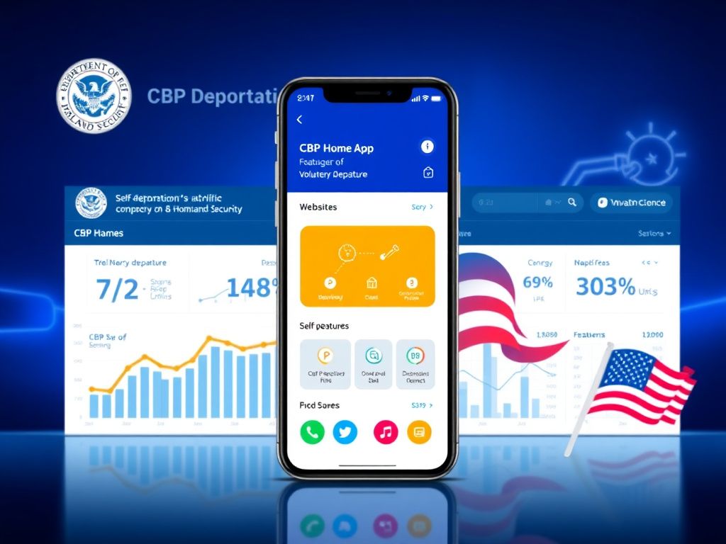 Flick International User-friendly display of the CBP Home App interface for self-deportation