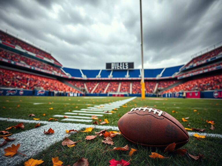 Flick International An empty stadium after a tense football game with a deflated goalpost in the end zone
