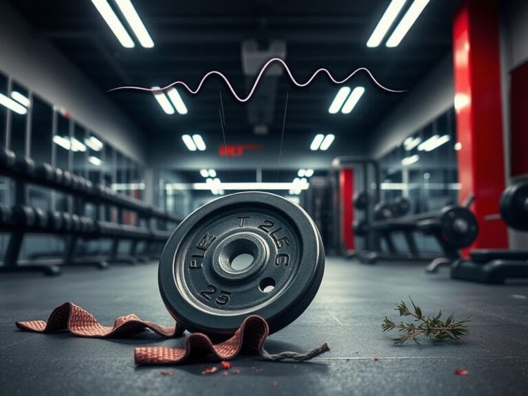 Flick International A 25-pound gym weight plate lies on the floor, symbolizing a violent altercation in a fitness center