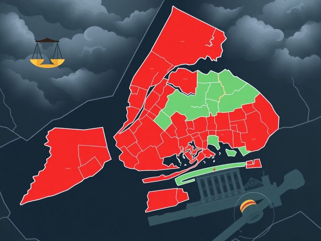 Flick International Artistic representation of New York City's Republican congressional district map