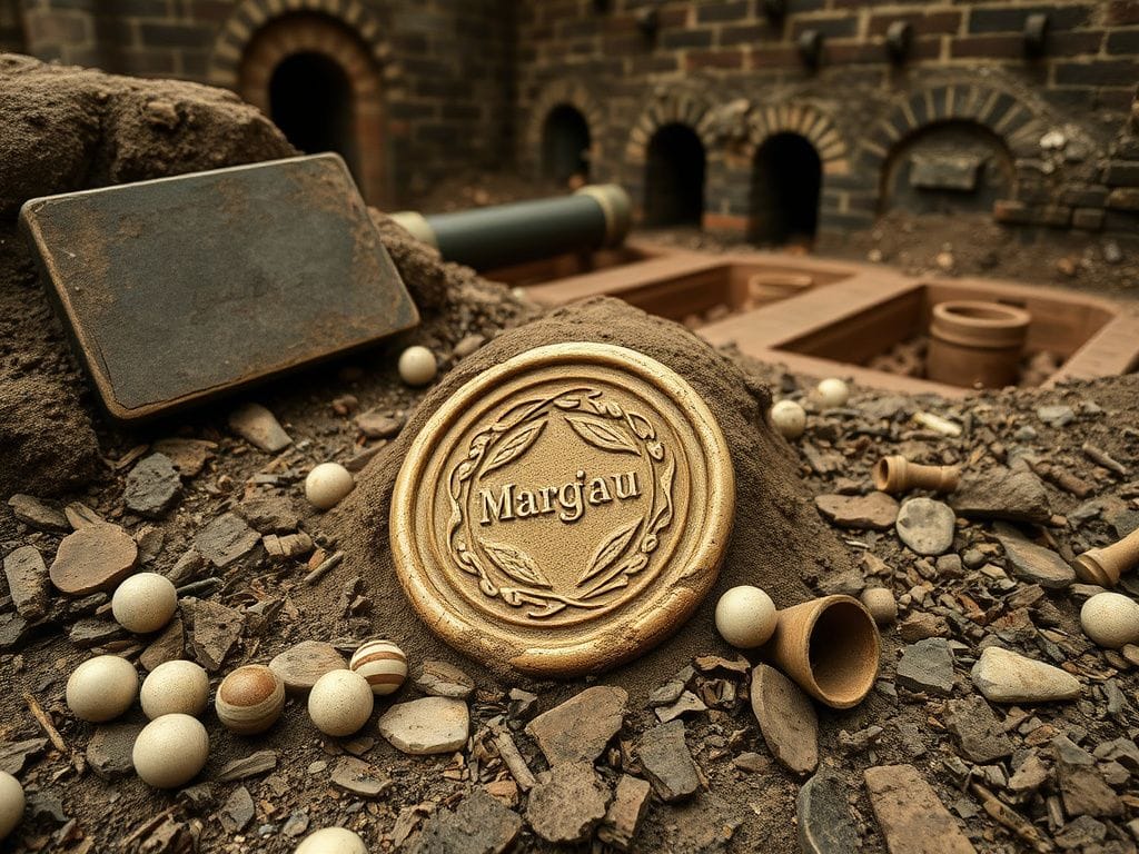 Flick International Excavated ceramic wine seal and Victorian children's marbles found in East London