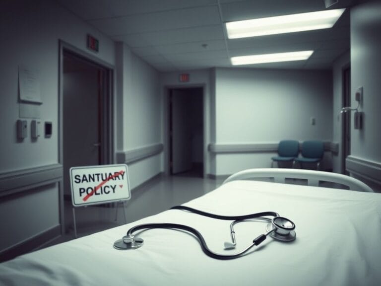 Flick International A dimly lit hospital hallway with a stethoscope on a hospital bed, symbolizing missed medical care